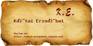 Kátai Erzsébet névjegykártya